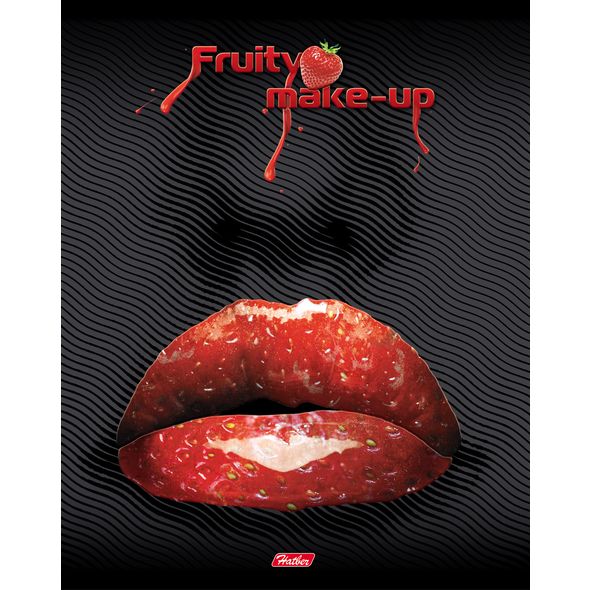 Тетрадь 80л А5ф клетка на скобе матов.ламин. 3D лак серия  -Fruity make-up- , 